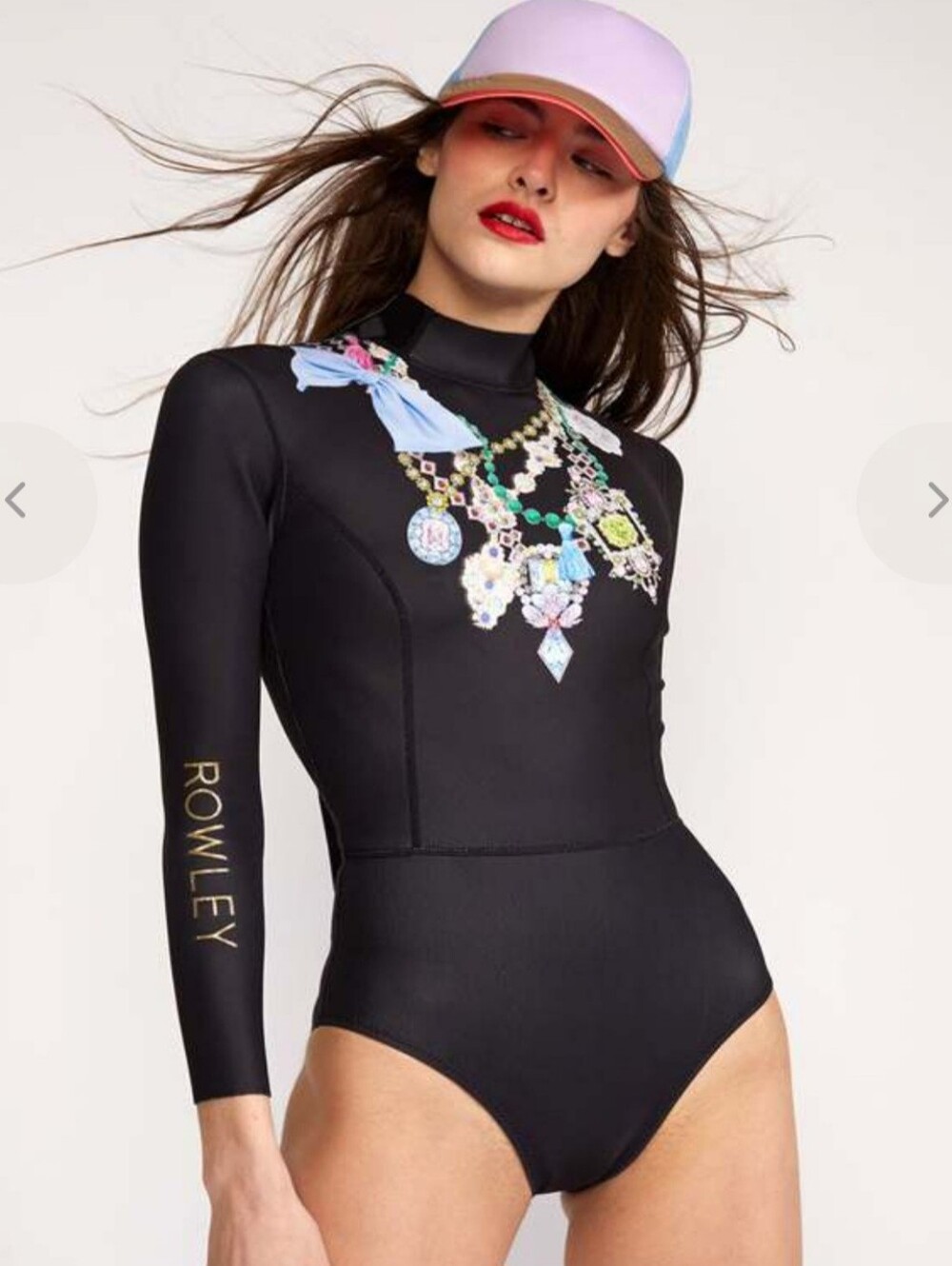 Cynthia Rowley Black Long-Sleeve One-Piece Swimsuit